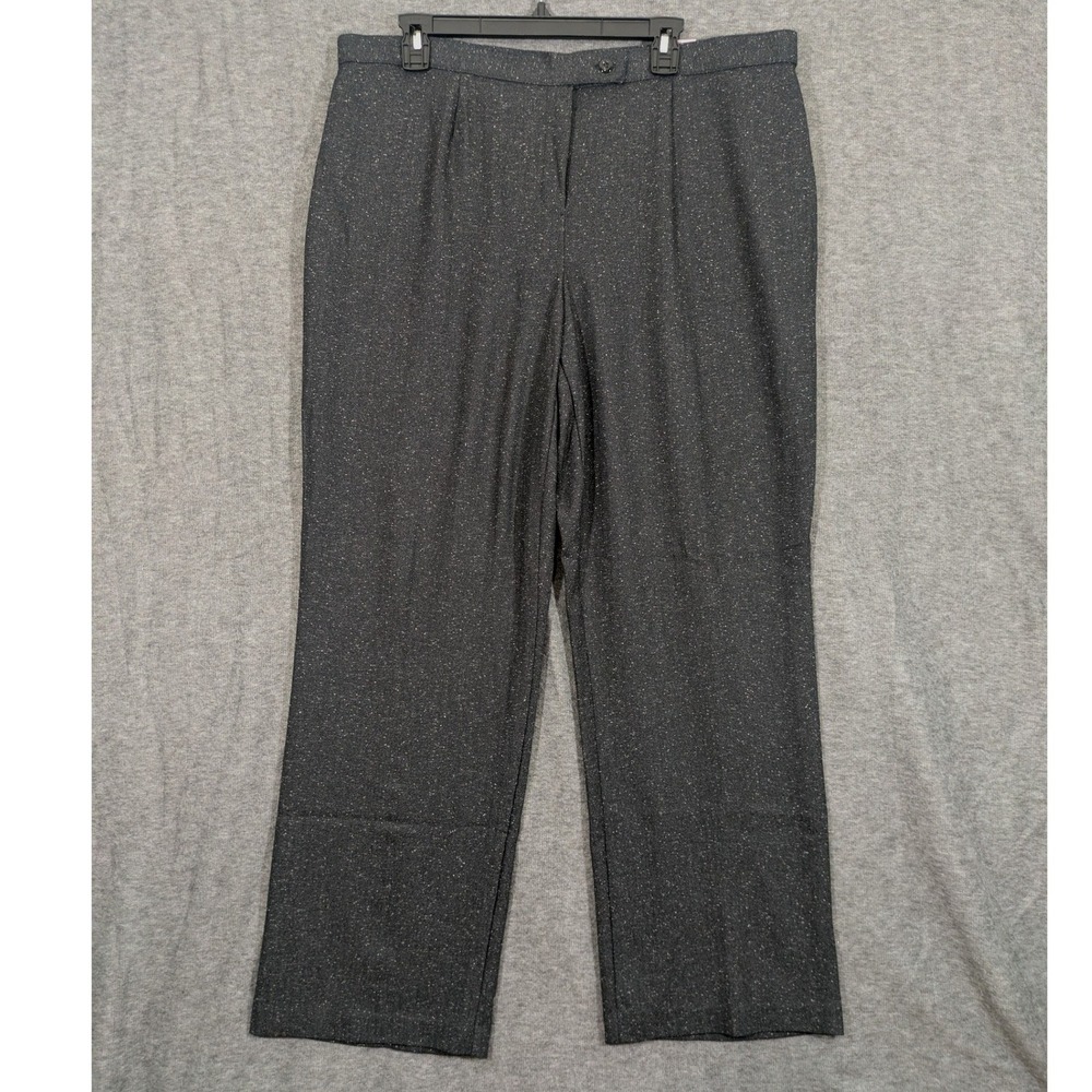 East‎ 5th Woman Secretly Slender Black Slub Herringbone Pants Size 18W NWT